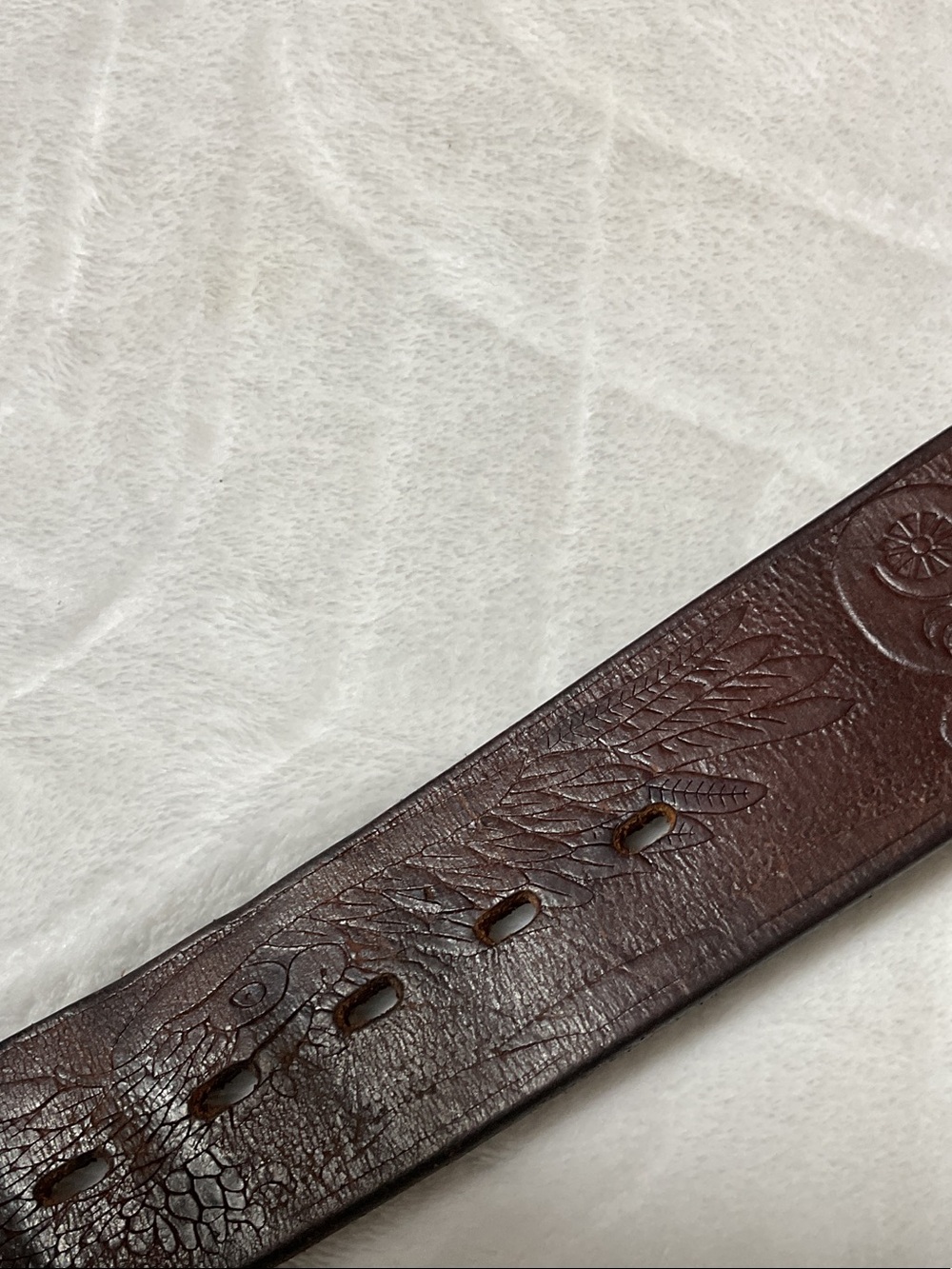 Vintage thick western leather belt - Picture 8 of 9